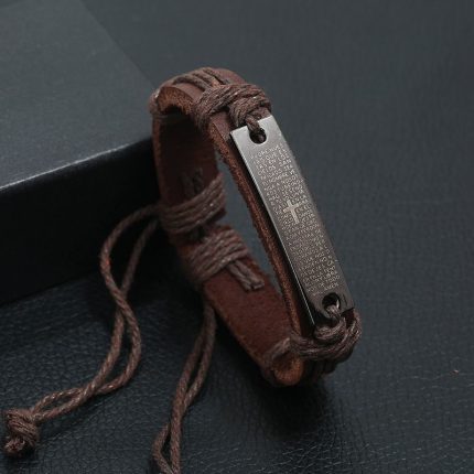 Vintage Woven Leather Bracelet - American Style Men's Accessory