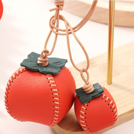 Lucky Persimmon Keychain - Chinese Style Car Charm DIY Kit