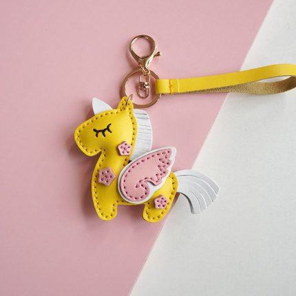 DIY Unicorn Keychain - Genuine Leather Bag Charm Accessory
