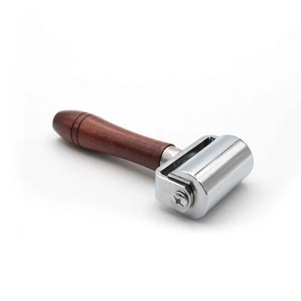 Solid Steel Leather Edge Burnisher & Stitching Wheel - Wooden Handle Professional Tool