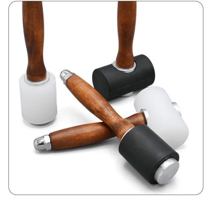 T-Shaped Wooden Handle Leather Carving Hammer - Nylon Mallet for Stamping